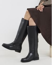 Simply Be - Leather Flat Knee High Boot Ex Wide Sc - Lyst