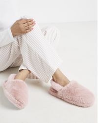 Simply Be - Fluffy Slingback Slipper Extra Wide - Lyst