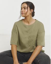 Simply Be - Broderie Pocket T-Shirt - Lyst