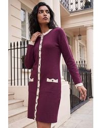 Roman - Roman Scalloped Button Down Knit Dress - Lyst