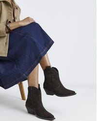 Simply Be - Embroidered Ankle Western Boots Wide - Lyst