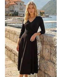 Roman - Roman Stretch Crossover Midi Dress - Lyst