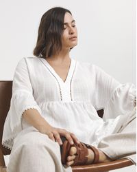 Simply Be - V Neck Textured Smock Top - Lyst