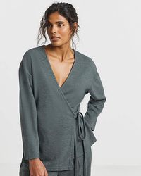 Simply Be - Ribbed Wrap Top - Lyst
