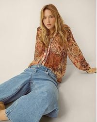 Monsoon - Evelina Sheer Floral Print Top - Lyst