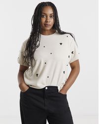 Simply Be - Cut & Sew Diamante Top - Lyst
