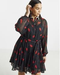 Simply Be - Lips Print Shirt Dress - Lyst