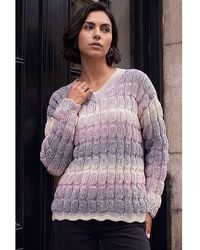 Roman - Roman Ombre Textured V-Neck Knit Jumper - Lyst