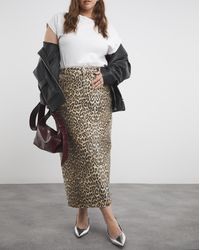 Simply Be - Print Denim Maxi Skirt - Lyst