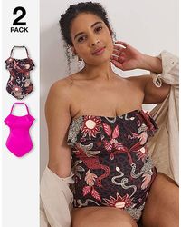 Simply Be - Value 2 Pack Swimsuits - Lyst
