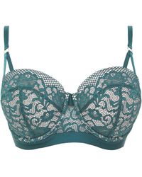 Figleaves - Opal Lace Padded Balcony Bra - Lyst