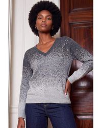 Roman - Roman Sparkly Ombre V-Neck Knit Jumper - Lyst