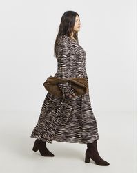 Simply Be - Print Viscose Pocket Midi Dress - Lyst