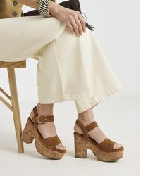 Simply Be - Platform Cork Sandals Wide Fit - Lyst