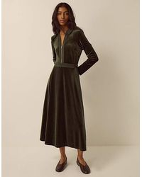 Monsoon - Zeyna Zip Velvet Midi Dress - Lyst