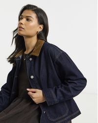Simply Be - Cord Collar Denim Barn Jacket - Lyst