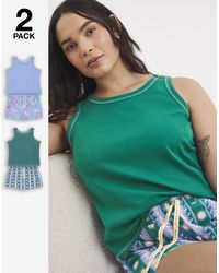 Pretty Secrets - Vest Rib Pj Set (2 Pack) - Lyst