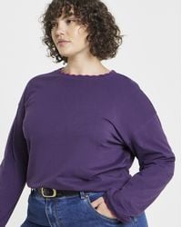 Simply Be - Ls Scallop Edge Top - Lyst