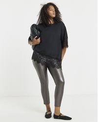 Simply Be - Seam Detail Pu Leggings - Lyst