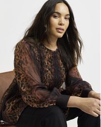 Simply Be - Puff Sleeve Shirred Top - Lyst