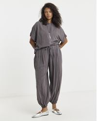 Simply Be - Pinstripe Tie Waist Balloon Trouser - Lyst