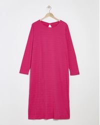 Simply Be - Long Sleeve Textured Jersey Midi Dress - Lyst