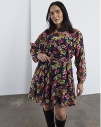 Simply Be - Floral Skater Dress - Lyst