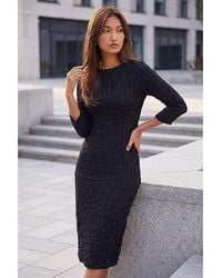 Roman - Roman Textured Midi Dress - Lyst