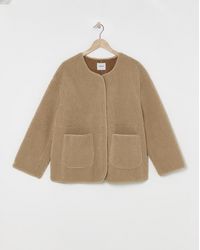 Simply Be - Round Neck Borg Jacket - Lyst