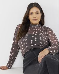 Simply Be - High Neck Mesh Top - Lyst