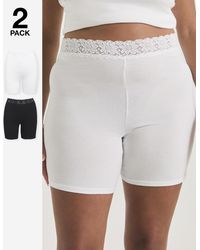 Pretty Secrets - 2 Pack Lace Trim Cotton Comfort Short - Lyst