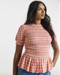 Simply Be - Shirred Mesh Short Sleeve Top - Lyst