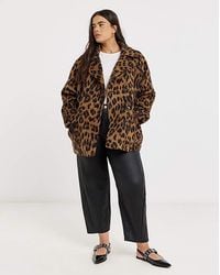 Simply Be - Print Premium Wool Look Pea Coat - Lyst