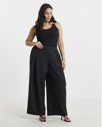 Simply Be - Pleated Wide Leg Trouser - Lyst