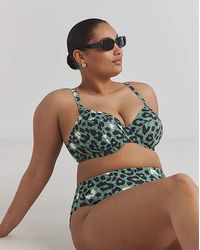 Elomi - Jungle Bay Plunge Bikini Top - Lyst