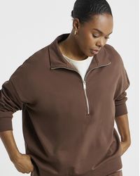 Simply Be - Zip Neck Sweatshirt - Lyst