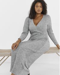 Simply Be - Cosy Rib Wrap Front Midaxi Dress - Lyst