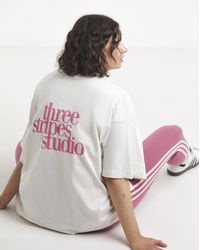 adidas - 3 Stripe Graphic T-Shirt - Lyst