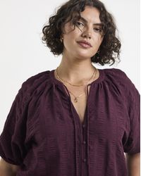 Simply Be - Textured Puff Sleeve Top - Lyst