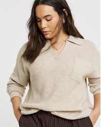 Simply Be - V-Neck Collared Jumper - Lyst