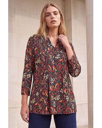 Roman - Roman Geometric Floral Pintuck Shirt - Lyst