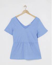 Simply Be - Textured Peplum Top - Lyst