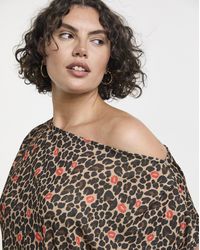 Simply Be - Printed Off The Shoulder Mesh - Lyst