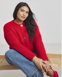 Simply Be - Chunky Knitted Crew Neck Cardigan - Lyst
