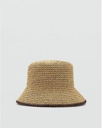 Mango - Natural Fibre Bucket Hat - Lyst