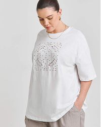 Simply Be - Cut Work Oversized T-Shirt - Lyst