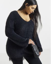 Simply Be - Fluffy Lace V-Neck Tunic - Lyst