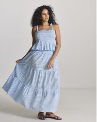 Beach To Beach - Gingham Beach Skirt And Top Co-Ord - Lyst