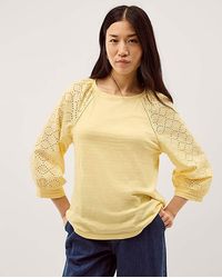 Monsoon - Fifi Broderie Sleeve Top - Lyst