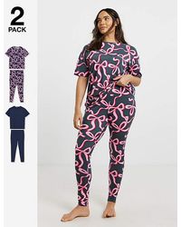 Simply Be - Value 2 Pack Legging Pj Set - Lyst